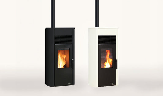 Estufas de pellets de diseño ROBERTA Salida superior